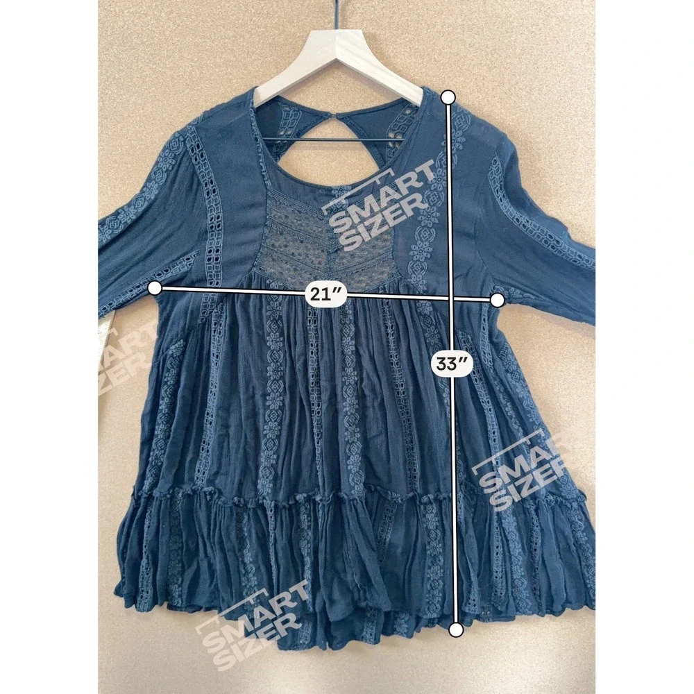 Free People Kiss Kiss Tunic Large Black Lace Boho‎ Festival Witchy Whimsigoth